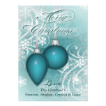Frosted Flourishes Teal Winter Holiday Card
