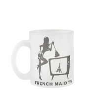 Frosted Glass Mug French Maid TV by FrenchMaidTV Frosted Glass Mug French Maid TV