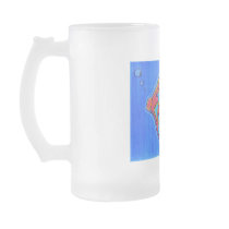 Frosted Glass Mug -Tropical Fish