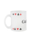 Frosted Glass POKER MUG by RanchLady Frosted Glass POKER MUG