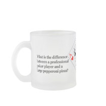 Frosted Glass POKER MUG by RanchLady Frosted Glass POKER MUG