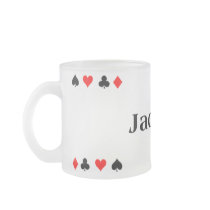 Frosted Glass POKER MUG by RanchLady Frosted Glass POKER MUG