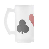 Frosted Glass POKER MUG by RanchLady Frosted Glass POKER MUG