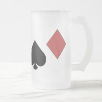 Frosted Glass POKER MUG by RanchLady Frosted Glass POKER MUG