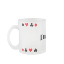 Frosted Glass POKER MUG cups by RanchLady Frosted Glass POKER MUG cups
