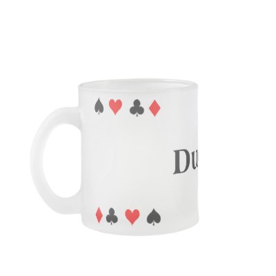 Frosted Glass POKER MUG cups by RanchLady
