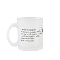 Frosted Glass POKER MUGS by RanchLady Frosted Glass POKER MUGS
