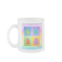 Frosted Mugs - Pop Art Christmas Trees by Happy_Holly_Daze Frosted Mugs - Pop Art Christmas Trees