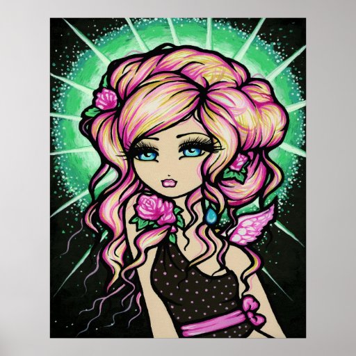 Frosted Rose Angel Fairy Fantasy Art Posters