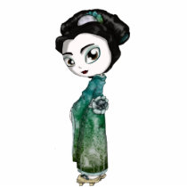 Frosted Spring Geisha Photo Sculptures