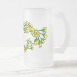 Frosted Yellow Roses Glass Mug