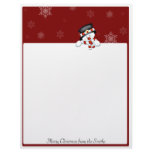 Frostie on Red with White Snowflakes Letterhead Template