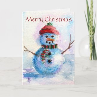 Frosty ACEO, Merry Christmas Card card