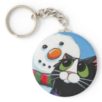 Frosty and Sox - Christmas Cat Keychain