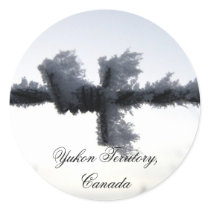 Frosty Barbed Wire; Yukon Territory, Canada Sticker