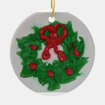 Frosty cake wreath christmas ornament
