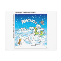 Frosty Catches A Cold Funny Tees & Gifts postcards