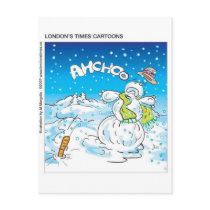 Frosty Catches A Cold Funny Tees & Gifts postcards