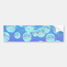 Frosty Clarity –- Azure Beauty & Indigo Depth Bumper Stickers