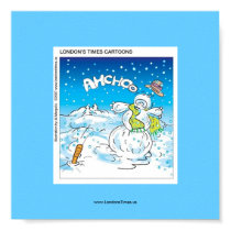 Frosty Fights The Flu Funny Christmas Poster posters