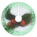 Frosty Green Holly Brushed Polyester Tree Skirt