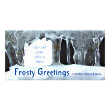Frosty Greetings Photocard Photo Card Template