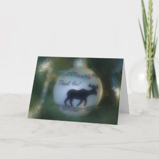 Frosty Moose Ornament Thank You Card card