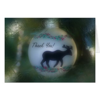 Frosty Moose Ornament Thank You Card