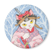 Frosty Morning round magnet magnets