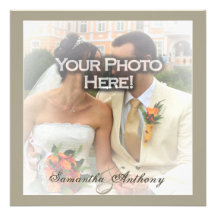 Frosty Photo Overlay Wedding Invitations