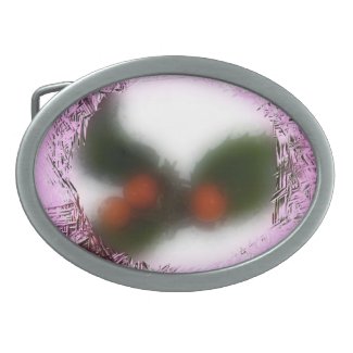 Frosty Pink Christmas Holly Belt Buckles