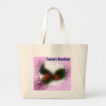 Frosty Pink Holly Berries Canvas Bags