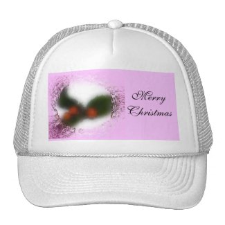 Frosty Pink Holly Hat