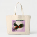 Frosty Purple Holly Berries Canvas Bag