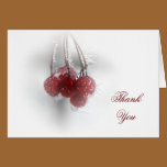 Frosty Red Berries Thank You Note Card cards