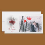 Frosty Red Berries Thank You Photo Card photo cards