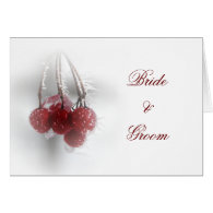 Frosty Red Berries Winter Wedding Invitation Greeting Cards
