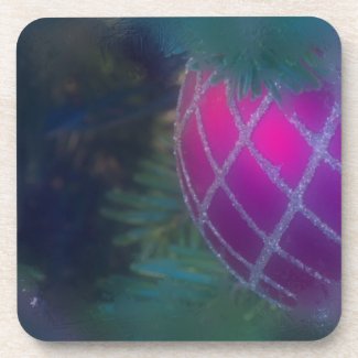 Frosty Red Ornament Coaster