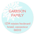 Frosty snowflake blue custom holiday address label sticker