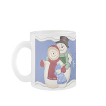 Frosty Snowman Family - Blue mugs