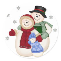Frosty Snowman Family - Blue stickers by Spice Frosty Snowman Family - Blue stickers