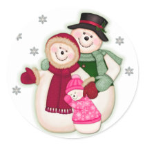 Frosty Snowman Family - Pink stickers by Spice Frosty Snowman Family - Pink stickers