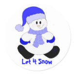 Frosty Round Stickers