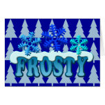 Frosty Text Snow Flakes Design Cards