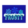 Frosty Text Snow Flakes Design Post Card