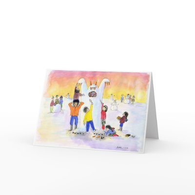 Frosty the Abominable Snow Man:  Christmas Card by Drawnbyhand
