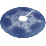 Frosty White on Blue Snowflake Brushed Polyester Tree Skirt