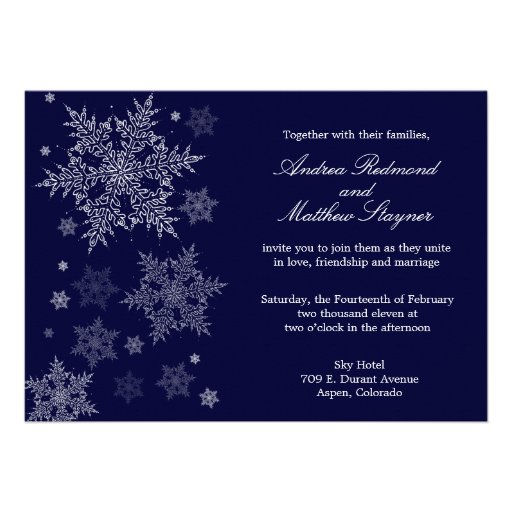 Frosty Winter Snowflake Wedding invitation