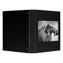 Frosty Yellowstone Bison 3 Ring Binder