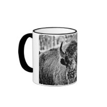 Frosty Yellowstone Bison Coffee Mug